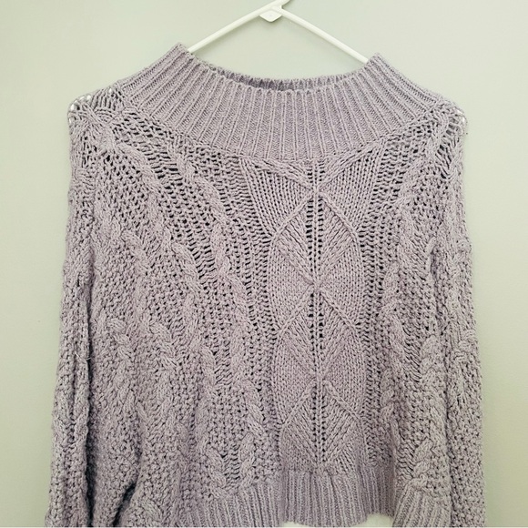 ANTHROPOLOGIE NWT Maeve Layered Peplum Turtleneck Light Purple & White - Picture 10 of 16
